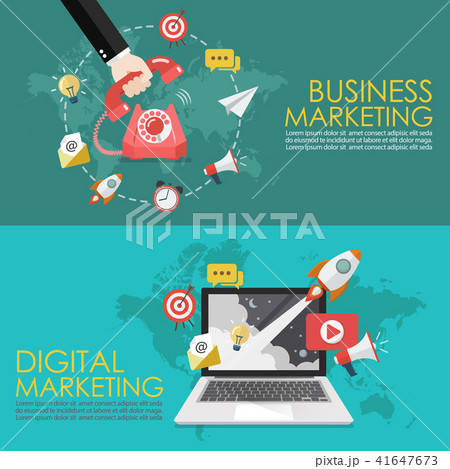 Concept of telephone and digital marketing Concept of telephone and digital marketing 41647673