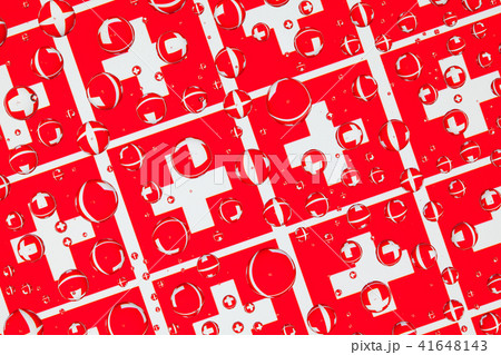 Rain drops full of Swiss flags 41648143