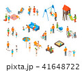 Families Spending Free Time 3d Icons Set Isometric View. Vector 41648722