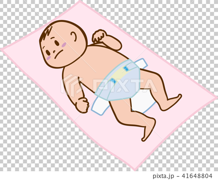 赤ちゃんのオムツ替えのイラスト素材