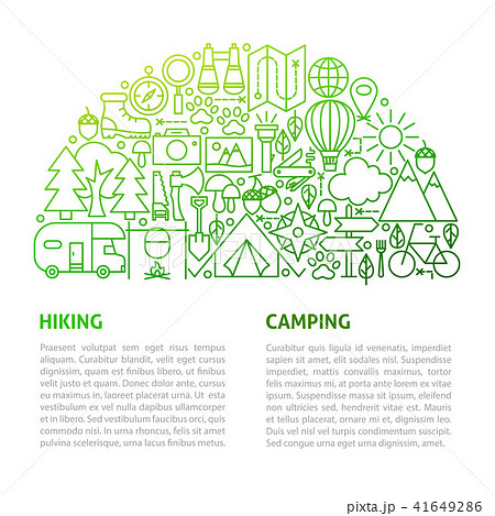 Camping Hiking Line Template 41649286