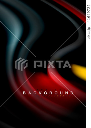 Fluid liquid colors design, colorful marble or plastic wavy texture background, glowing multicolored 41649722