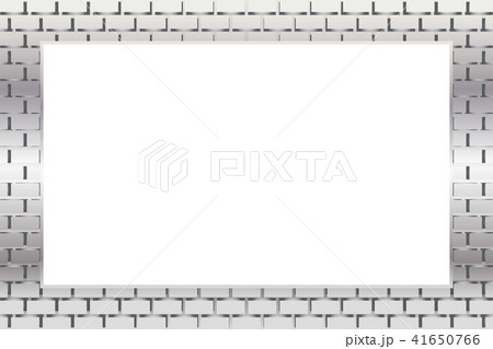 背景素材 煉瓦塀 タイル壁 ブロック ピクチャーフレーム 写真枠 メッセージボード アルバムタイトルのイラスト素材