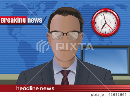Breaking News News Announcer In The Studioのイラスト素材 Breaking News News Announcer In The Studioのイラスト素材