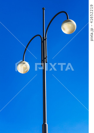 street lights on high pillars and blue sky 41652219