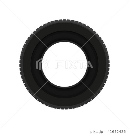 Flat vector icon of black car tire. Transport theme. Element for promo banner or poster of auto 41652426