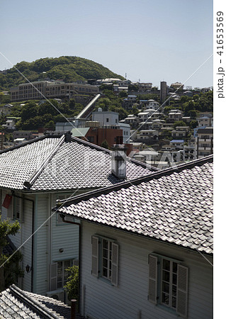 東山手洋風住宅群と南山手の街並の写真素材