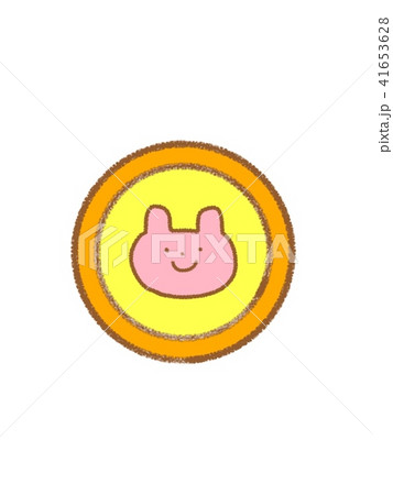 うさぎバッチのイラスト素材
