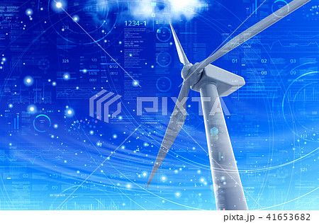 風力発電機のイラスト素材 41653682 Pixta