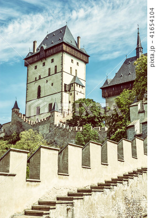 Karlstejn is a large gothic castle, Czech Karlstejn is a large gothic castle, Czech 41654104