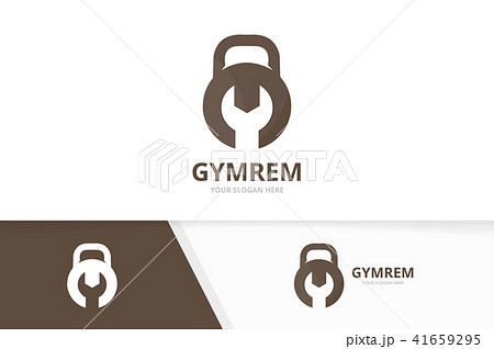 Vector sport and repair logo combination. Gym and fix symbol or icon. Unique fitness and service Vector sport and repair logo combination. Gym and fix symbol or icon. Unique fitness and service 41659295