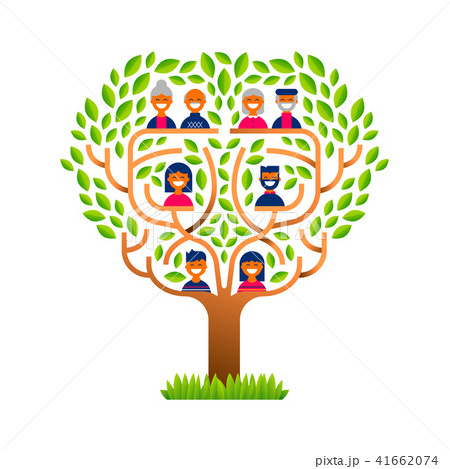 Big family tree with happy people icons Big family tree with happy people icons 41662074