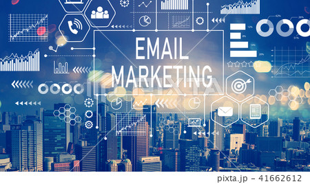 Email marketing with aerial view of city skylines 41662612