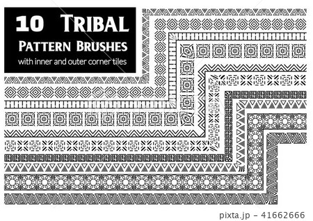Tribal pattern brushes collection 41662666