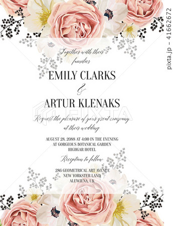 Wedding floral watercolor invite, invitation Wedding floral watercolor invite, invitation 41662672