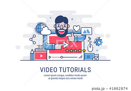 Video tutorial flat vector illustration 41662874
