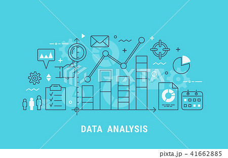 Data analysis thin line vector illustration 41662885