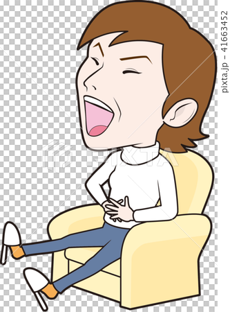 ソファで爆笑するママ 41663452