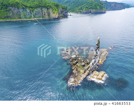 ローソク岩 空撮(北海道余市) ローソク岩 空撮(北海道余市) 41663553
