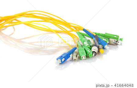 Fiber Optic CONNECTORS  on white background 41664048