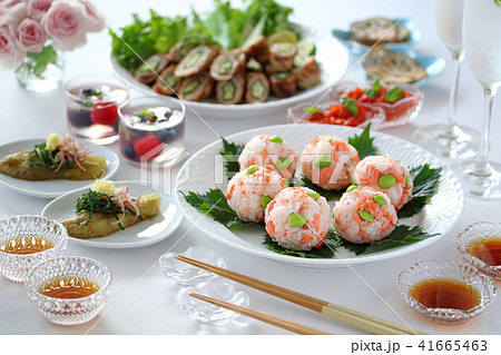 鮭と枝豆の手まり寿司 41665463