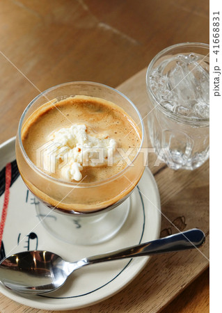 Affogato coffee with ice cream Affogato coffee with ice cream 41668831