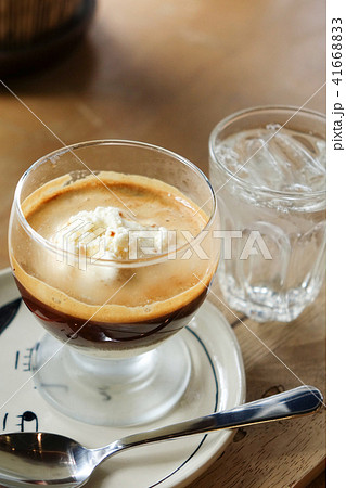 Affogato coffee with ice cream Affogato coffee with ice cream 41668833