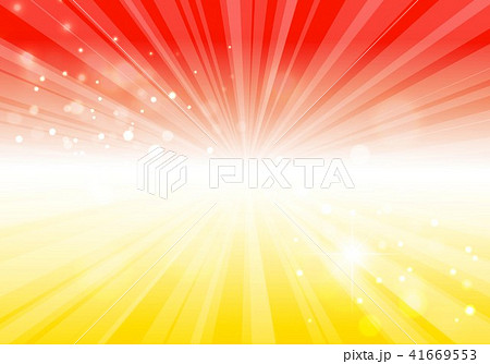 放射状背景赤黄色キラキラのイラスト素材