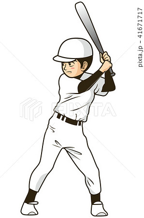 チラシやカタログのカットとして使えるマウンドで構える野球少年のイラストのイラスト素材