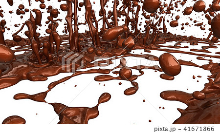 Melted chocolate or cocoa coffee splashes drops Melted chocolate or cocoa coffee splashes drops 41671866