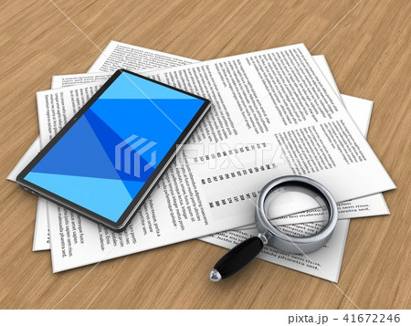 3d illustration of papers and tablet computer 3d illustration of papers and tablet computer 41672246