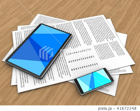3d illustration of papers and tablet computer 3d illustration of papers and tablet computer 41672248