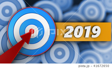 3d blue target with 2019 year sign 3d blue target with 2019 year sign 41672650