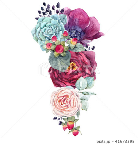 Watercolor floral composition 41673398