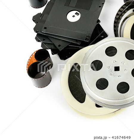 Old photo and video equipment isolated on white 41674649