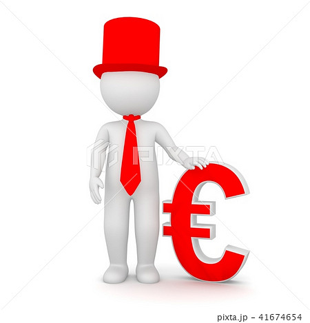 3D Rendering of a man holding an Euro symbol 3D Rendering of a man holding an Euro symbol 41674654