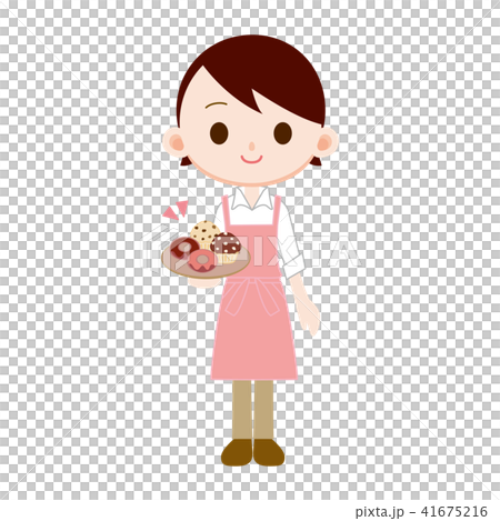 お菓子作りが得意な主婦　ドーナツとマフィン 41675216