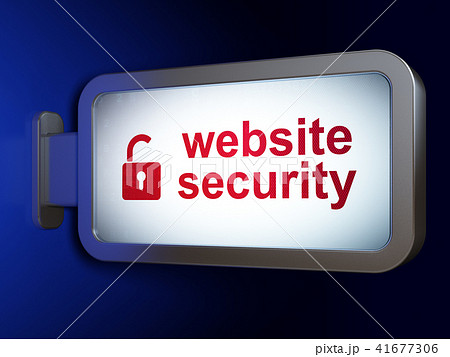 Security concept: Website Security and Opened Padlock on billboard background Security concept: Website Security and Opened Padlock on billboard background 41677306