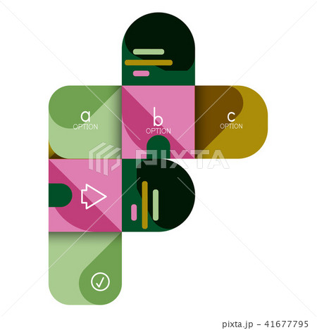 Infographics option and step by step in rounded squares, element of chart, graph, diagram with 41677795