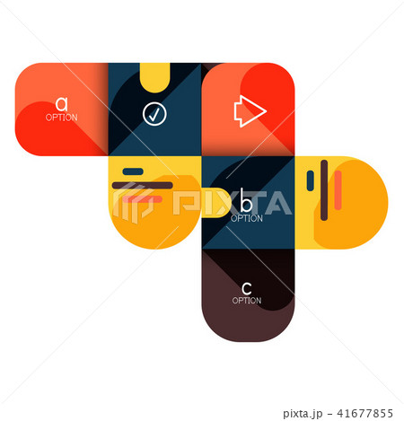 Infographics option and step by step in rounded squares, element of chart, graph, diagram with 41677855