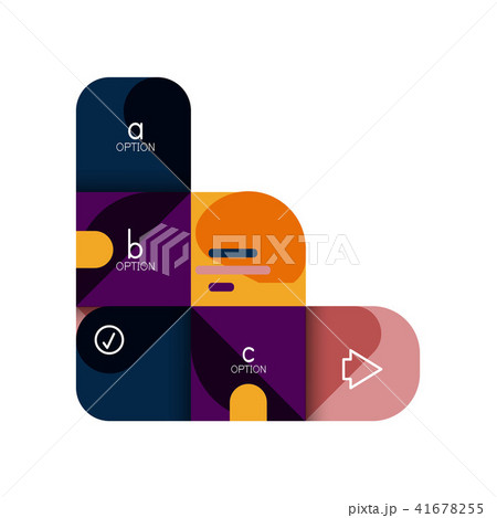 Infographics option and step by step in rounded squares, element of chart, graph, diagram with 41678255