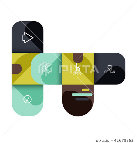 Infographics option and step by step in rounded squares, element of chart, graph, diagram with 41678262