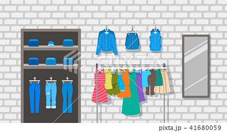 Women clothes store indoor interior illustration 41680059