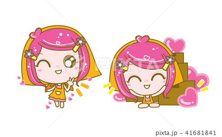 Lovely Woman with Packing Girl,Vector illustration Lovely Woman with Packing Girl,Vector illustration 41681841