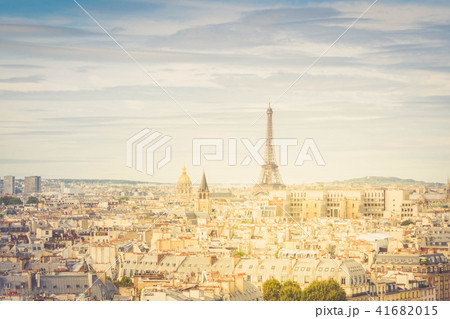skyline of Paris with eiffel tower 41682015