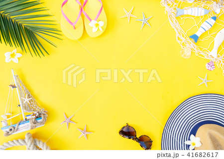 Summer flat lay scenery Summer flat lay scenery 41682617