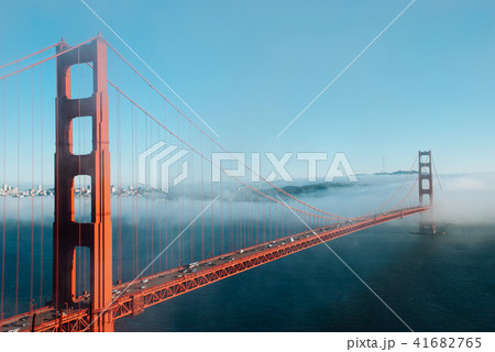 San Francisco Golden Gate bridge on foggy day 41682765