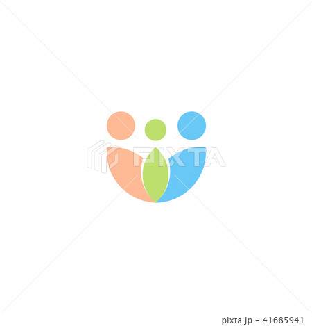 Family vector logo, parents love icon, adoption emblem, abstract leaves logotype template. 41685941