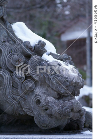 冬の狛犬 41686096