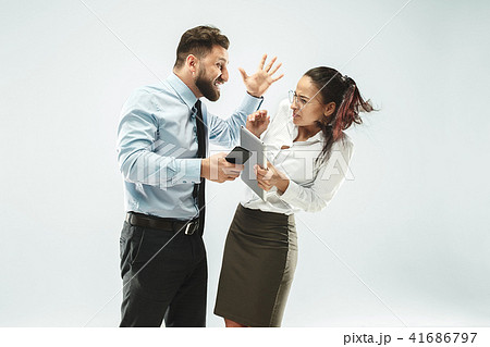 angry businessman and his colleague in the office. angry businessman and his colleague in the office. 41686797